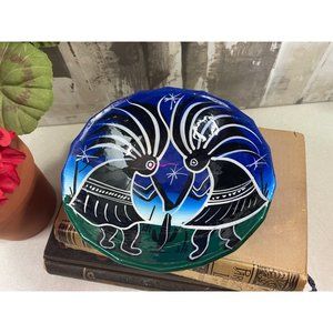 Mexican Pottery Hand Painted Footed Salsa Bowl Kokopelli Southwest